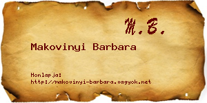Makovinyi Barbara névjegykártya